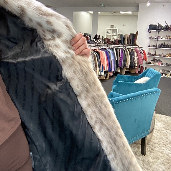 Karl Lagerfeld Sz S Faux Fur Leopard Print Coat Jacket - Picture 6 of 9